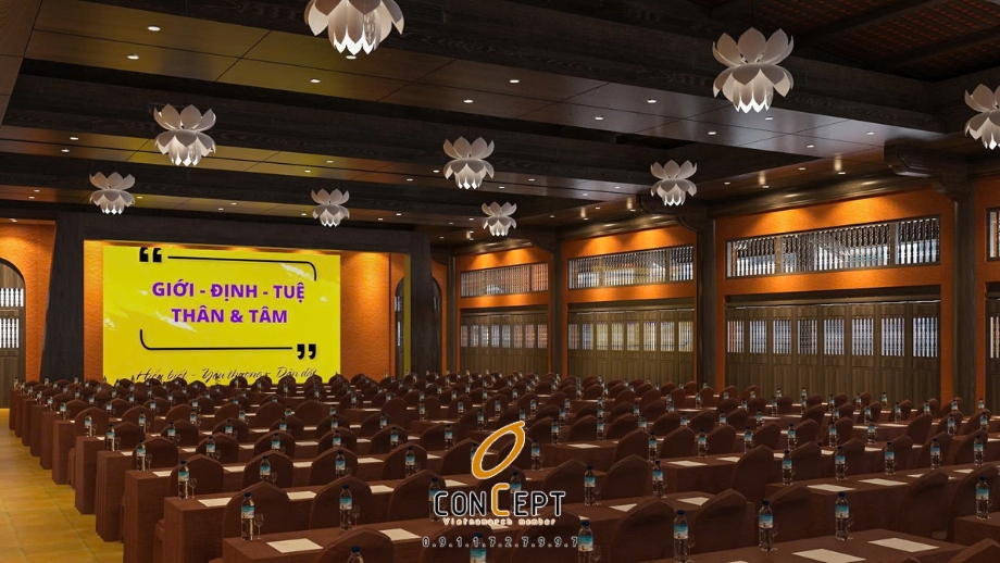 Thiết kế hội trường công ty bất động sản Cenland phong cách Zen