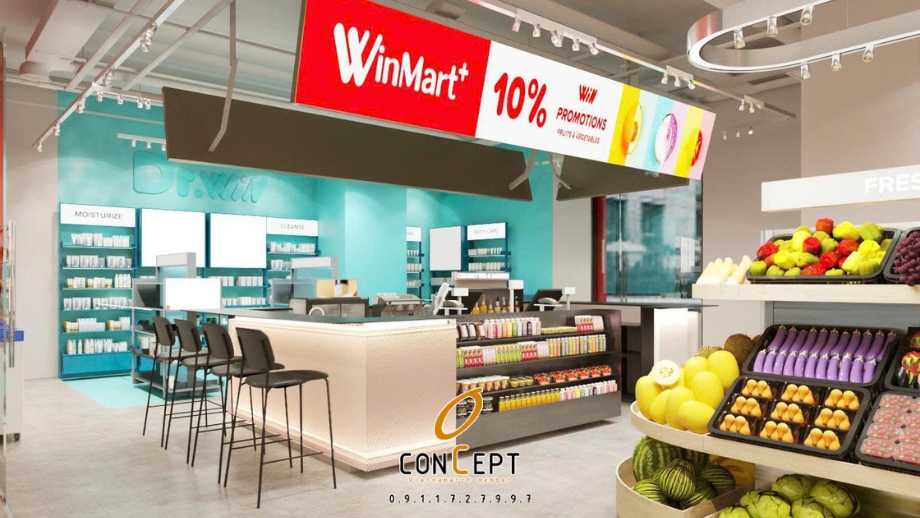 Bản vẽ thiết kế siêu thị mini 130m2 Winmart New Skyline