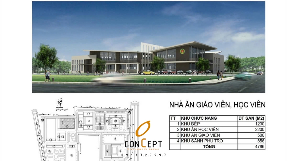 Thiết kế tòa nhà trung tâm huấn luyện và bồi dưỡng nghiệp vụ 2500m2