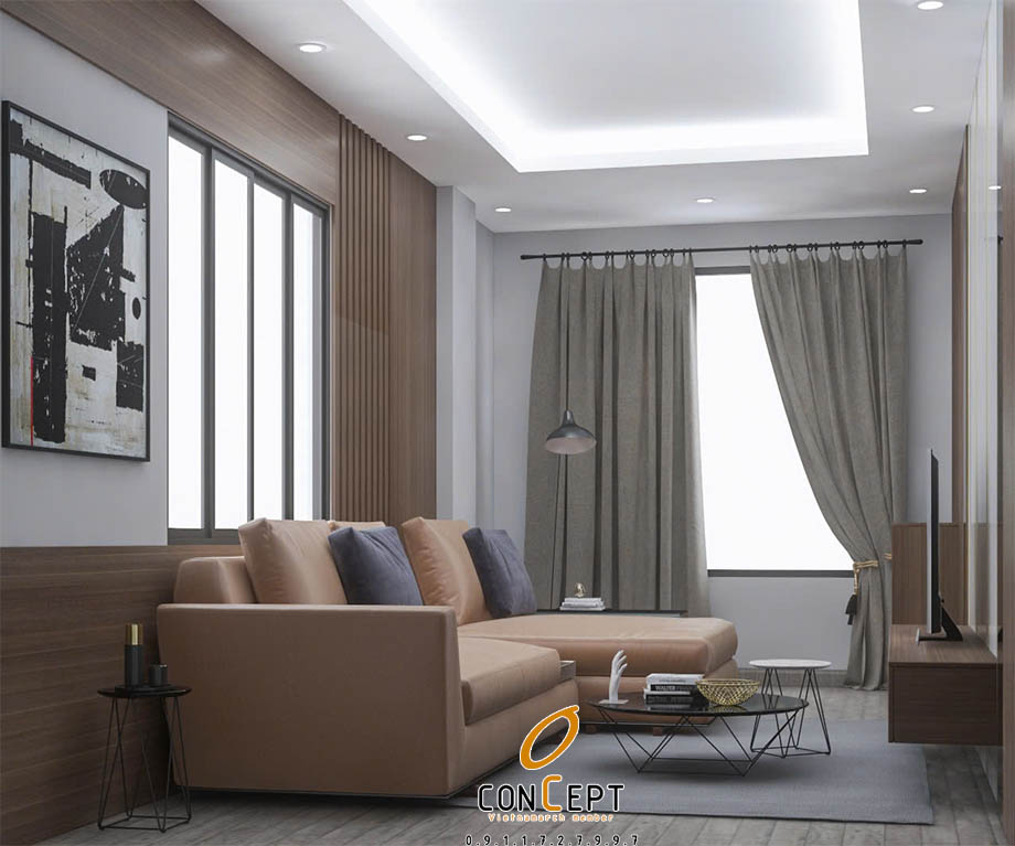 Mẫu nhà 4 tầng mặt tiền 3m tại Long Biên